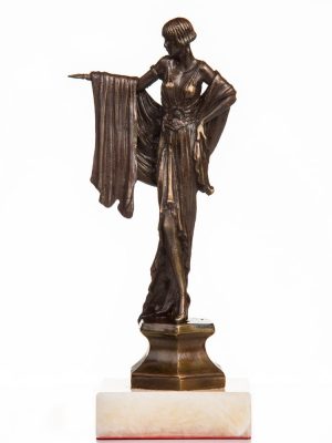 Rzeźba z brązu "Dama z szalem"OSW-012